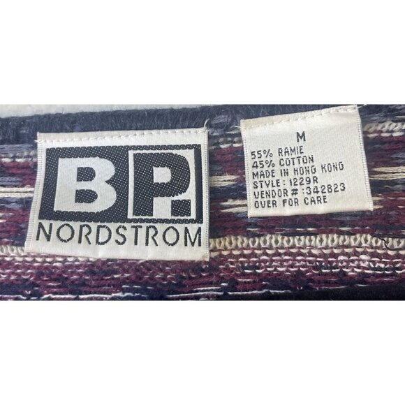 BP Nordstrom Sweater Vintage Fair Isle Size M Navy Knit Patterned Long‎ Sleeve - Picture 7 of 7